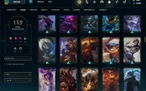 Conta ouro 1 com 140 Champs e 152 Skins