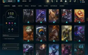 Conta ouro 1 com 140 Champs e 152 Skins