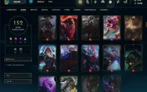 Conta ouro 1 com 140 Champs e 152 Skins