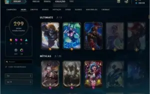 CONTA LOL , 299 SKINS - 3 SKIN MISTICAS - 3 ULTIMATE