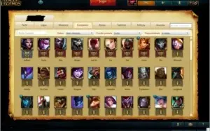 Conta Platina 4, borda de ouro. 89 Champs 33 Skins