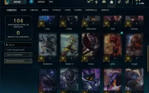 Conta Unranked com 35 Champs e 6 Skins