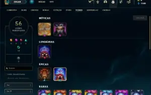 Conta Unranked com 35 Champs e 6 Skins