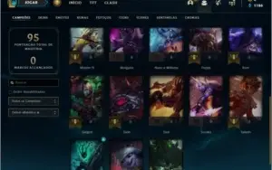 Conta unranked BARATA com 5 skins e 23 champs