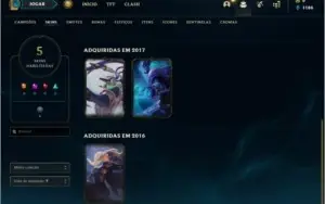 Conta unranked BARATA com 5 skins e 23 champs