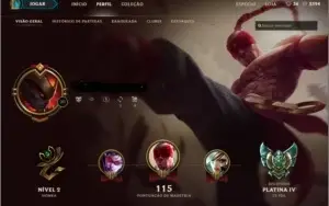 Conta de Lol platina 4