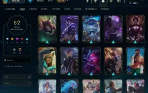 Conta LoL , Unranked, Com 62 Skins Para A Venda!