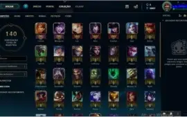 Conta main adc e sup barata com 75 campeões.