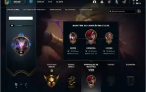 Conta ouro 3 com 17 skins e 53 champs