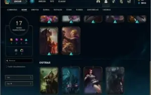 Conta ouro 3 com 17 skins e 53 champs
