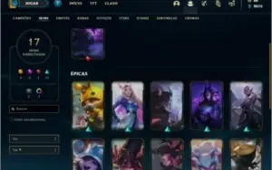 Conta ouro 3 com 17 skins e 53 champs