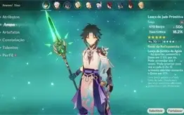 AR41 Xiao + Lança de Jade, Kazuha e Qiqi