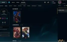 Conta de LOL//57 Skins//4 vitoriosas e 51k de IP