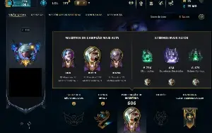 Conta 2014 mono Riven 103 mastery 144 skins todos champ +EA