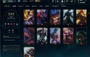 Prata 1 com TODOS os champs e 242 Skins ( Nivel 665 )