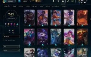 Prata 1 com TODOS os champs e 242 Skins ( Nivel 665 )