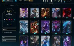 Prata 1 com TODOS os champs e 242 Skins ( Nivel 665 )