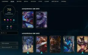 Conta ESM3 Flex/ Plati2 Solo duo 70 Skins/1950 RP