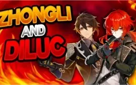 Genshin Diluc c2 + Zhongli + armas 5*