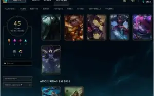 Conta league of legends/platina 1/ 45 skins
