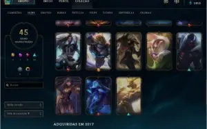 Conta league of legends/platina 1/ 45 skins