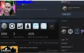 Conta CSGO com Prime Ouro 4 com Skins :)