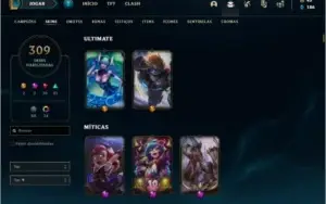 VENDO CONTA DE LOL  • 309 SKINS • TODOS OS CAMPEÕES