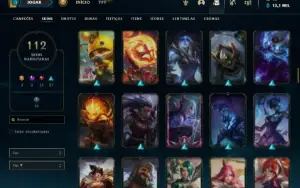 Conta prata 3 com 150 Champs e 112 Skins + 2 Miticas
