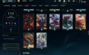 Conta prata 3 com 150 Champs e 112 Skins + 2 Miticas