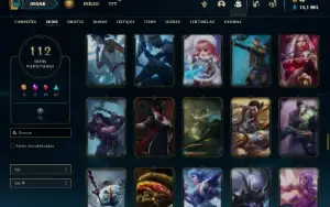 Conta prata 3 com 150 Champs e 112 Skins + 2 Miticas