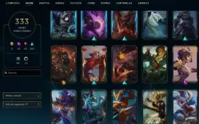 Unranked com TODOS os champs e 332 Skins + 9 Prestigios