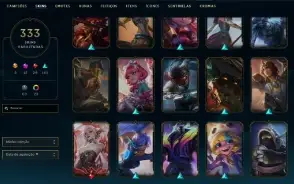 Unranked com TODOS os champs e 332 Skins + 9 Prestigios