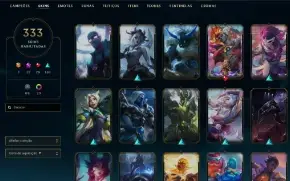 Unranked com TODOS os champs e 332 Skins + 9 Prestigios
