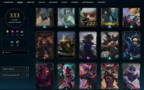 Unranked com TODOS os champs e 332 Skins + 9 Prestigios