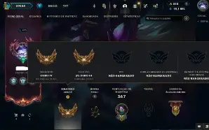 Unranked com TODOS os champs e 332 Skins + 9 Prestigios