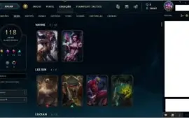 Conta LoL Total Investido BRL: 1269.91 118 skins
