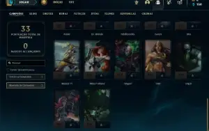 Conta bronze 2 com 32 Champs e 2 Skins + 2 Fragmentos