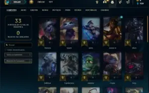Conta bronze 2 com 32 Champs e 2 Skins + 2 Fragmentos