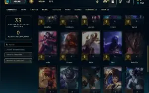 Conta bronze 2 com 32 Champs e 2 Skins + 2 Fragmentos