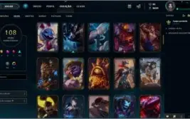 Conta Plat 2, quase todos champs, 108 skins.