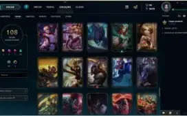 Conta Plat 2, quase todos champs, 108 skins.