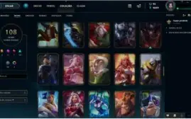 Conta Plat 2, quase todos champs, 108 skins.