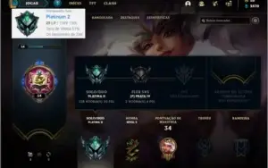 Conta platina 2 com 4 skins e 28 champs
