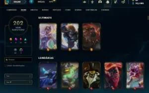 Prata 4 com 150 Champs e 202 Skins + 8 Vitoriosas