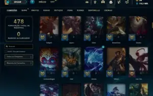 Prata 4 com 150 Champs e 202 Skins + 8 Vitoriosas
