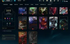 Prata 4 com 150 Champs e 202 Skins + 8 Vitoriosas