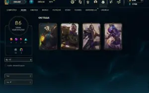 Unranked com 115 Champs e 86 Skins ( JG / TOP / MID )