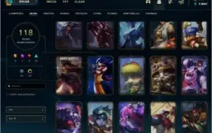 conta lol diamante IV 118 skins com 17k de EA