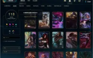 conta lol diamante IV 118 skins com 17k de EA