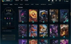 conta lol diamante IV 118 skins com 17k de EA